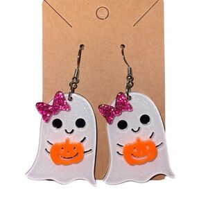 Cute Halloween Coquette Ghost Dangle Earrings